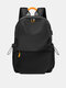 Men Nylon Casual Large Capacity Waterproof USB Charging Travel Bag Backpack - Black