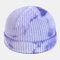 Men & Women Tie-dyed Cotton Round Top Warm Melon Brimless Beanie Skull Hat Knit Hat - Purple