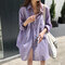 Solid Color Shirt Women's Loose Thin Large Size Sunscreen Leisure - Purple