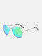 Men Metal Full Frame Narrow Sides Double Bridge UV Protection Sunglasses - #09