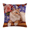 Cute Cat Printing Linen Cushion Cover Colorful Cats Pattern Decorative Throw Pillow Case For Sofa Pillowcase - #9
