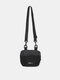 Unisexual Nylon Fabric Casual Zip Design Waterproof Crossbody Bag Light Weight Shoulder Bag - Black