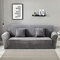 Плюшевая клетчатая эластичная утолщенная подушка для дивана Чехол Нескользящие чехлы для диванов с полным покрытием - Серебристо-серый