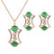 Elegant Jewelry Set Opal Rhinestone Earrings Necklace Jewelry Set for Women - Green