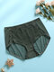 Multi Color Women Mesh See Through Breathable Cozy High Waist Panties - Green