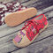 Chaussures en Toile à Motif de Hibou Mignon Multicolore à Lacet - rouge