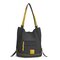 Women Multi-carry Casual Canvas Handbag Shoulder Bag Satchel Backpack - Black