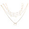 Bohemian Moon Multi-layer Necklace Round Pendant Alloy Necklace For Women - Golden