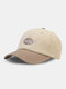 Unisex Cotton Letters Embroidery Label Color-match Patchwork All-match Sunscreen Baseball Cap - Khaki