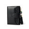 Tri-fold Casual Genuine Leather Purse 19 Card Slot Tassel Short Wallet For Women - Black