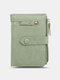 PU Leather Elegant Multiple Card Short Wallet Multi-funciton Tri-fold Wallet - Green