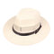 Men's Flat Brim Mesh Solid Belt Jazz Hat Canvas Material Breathable Flexible Classic Sun Hat - White