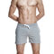 Mens Home Shorts Breathable Elastic Waist Drawstring Jogging Cotton Sports Shorts - Gray