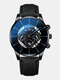 Decorated Pointer Men Business Watch Calendar Stainless Steel Leather Quartz Watch - #19