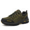 Men Breathable Lace-up Suede Non Slip Outdoor Hiking Shoes - Green