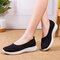 Women Mesh Breathable Easy Slip On Lazy Casual Flat Walking Shoes - Black