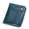 RFID Antimagnetic Thin Genuine Leather Purse Card Holder Coin Bags Short Wallet - Blue 1