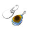 Bohemian Sun Flower Print Earrings Water Drop Shape Sunflower Gem Mount Ear Hook Women Jewelry Gifts - 15