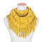 Winter Warm Thick Knitted Collar Scarves With Tassel For Women Outdoor Windproof Scarves - Yellow