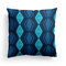 Funda de cojín a cuadros con tiras geométricas azules, funda de almohada con diseño de ondas de línea nórdica para sofá - #3