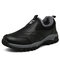 Men Outdoor Waterproof Slip Resistant Warm Lined Slip On Hiking Shoes - Black