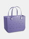 Women PVC Brief Large Capacity Solid Color Handbag Beach Bag Tote - #15