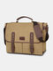 Men Canvas Vintage Business Messenger Bag Laptop Bag Crossbody Bag Handbag - Khaki
