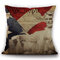 Almohada del Día de la Independencia Estadounidense que pinta la Bandera Estadounidense Funda de almohada de lino Funda de cojín - #5