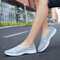 Elastic Band Large Size Walking Breathable Flat Casual Shoes - Light Gray