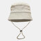 Washable Cotton Bucket Hat Mesh Breathable Leisure Fisherman Hat - Beige