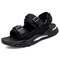 Men Sports Comfy Breathable Wearable Hook Loop Casual Sandals - Black