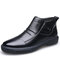 Men Vintage Comfy Round Toe Slip Resistant Slip On Casual Ankle Boots - Black