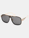 Unisex PC Full Square Frame HD Anti-UV Outdoor Sunshade All-match Large Frame Sunglasses - Gray