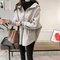Women's New Loose Bf Wind Hooded Sweater Women's Head Long-sleeved Shirt Hong Kong Flavor Chic Thick Coat - Gray