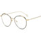 Retro Literary Optical Glasses Feather Round Glasses Frame Pearl Legs Ladies Eyeglasses Eye Care  - Gold & Black