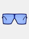 Women Oversized PC Full Square Frame UV Protection Fashion Sunglasses - Blue