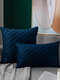 1PC Velvet Brief Diamond Lattice Pattern Decoration In Bedroom Living Room Sofa Cushion Cover Throw Pillow Cover Pillowcase - Blue