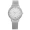 Classic Steel Band Minimalist Womens Watches Diamond Dial Date Waterproof Fashion Quartz Watches - Silver
