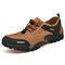 Men Mesh Breathable Non Slip Water Friendly Large Size Hiking Sneakers - Brown