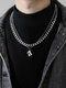 2 Pcs Trendy Fashion Hip-hop Multi-layers Capital Alphabet Letter Shape Titanium Stainless Steel Necklace - A