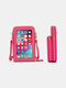 Women Multifunctional Touch Screen 6.5 Phone Bag Crossbody Bag - Rose