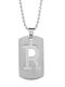 Trendy Simple Geometric-shaped Hollow Letter Pendant Round Bead Chain 3 Wearing Methods Stainless Steel Necklace - R
