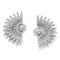 Bohemian Ear Earrings Fan Shaped Geometric Rhinestone Rivet Earrings Jewelry for Women - Silver