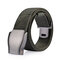 118CM Mens Nylon Smooth Alloy Buckle Belt Outdoor Leisure Sports Tactical Pants Strip Waistband - Army Green