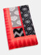 Women Artificial Cashmere Dual-use Geometric Ethnic Pattern Print Fashion Warmth Shawl Scarf - Black