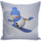 Happy New Year 3D Snowman Christmas Pillow Cover Cushion Cover Polyester Pillow Case Decor For Home - B
