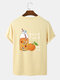 Mens Fruit Drinks Japanese Back Print Short Sleeve T-Shirts - Khaki