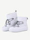 Women Winter Warm Waterproof Elastic Band Short Snow Boots - White