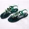 Butterfly Solid Buckle Waterproof Sandals - Green