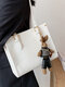Simple Color Matching Crocodile Pattern Bucket Bag Handbag High-end Solid Color Single Shoulder Bag - White